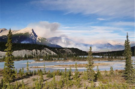 simsearch:700-06465436,k - Forest Fire and Saskatchewan River, Banff National Park, Alberta, Canada Stock Photo - Premium Royalty-Free, Code: 600-03240631