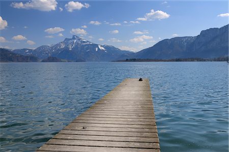 salzkammergut - Dock on Lake Mondsee, Salzkammergut, Upper Austria, Austria Stock Photo - Premium Royalty-Free, Code: 600-03361613