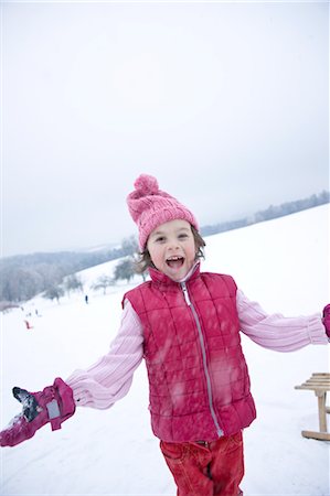 Girl Outdoors in Winter Stock Photo - Premium Royalty-Free, Code: 600-03404015