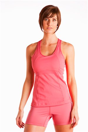 spandex - Portrait of Woman Wearing Exercise Clothing Fotografie stock - Premium Royalty-Free, Codice: 600-03404633