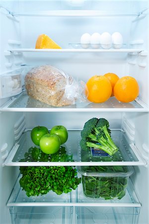 refrigerator - Fridge with Healthy Food Foto de stock - Sin royalties Premium, Código: 600-03406350