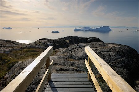 simsearch:700-00634339,k - Wooden Walkway, Ilulissay Icefjord, Ilulissat, Disko Bay, Greenland Stock Photo - Premium Royalty-Free, Code: 600-03407999