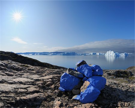 disko bay - Blue Path Markings, Ilulissay Icefjord, Ilulissat, Disko Bay, Greenland Stock Photo - Premium Royalty-Free, Code: 600-03408002