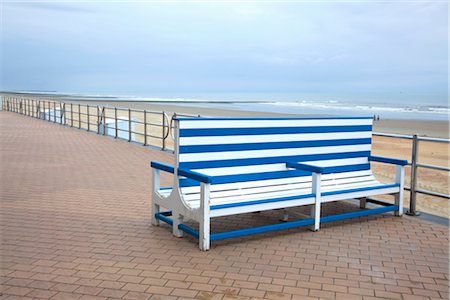 promenade - Bench at Seaside Promenade, Bredene, Flanders, Belgium Stock Photo - Premium Royalty-Free, Code: 600-03435272
