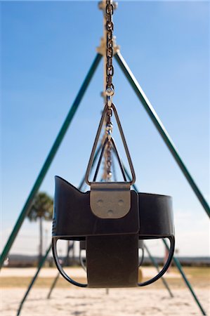 playground, nobody - Swing, Hernando Beach, Florida, USA Foto de stock - Sin royalties Premium, Código: 600-03439257