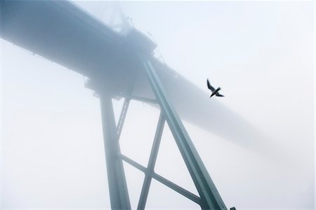 Bridge on Foggy Day, Vancouver, British Columbia, Canada Foto de stock - Sin royalties Premium, Código: 600-03446168