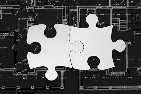 puzzles - Puzzle on Floorplans Stock Photo - Premium Royalty-Free, Code: 600-03446221