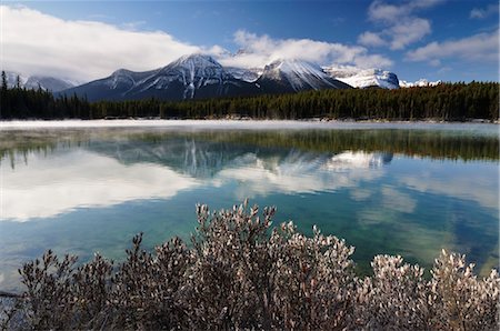 Herbert Lake and Bow Range, Banff National Park, Alberta, Canada Stock Photo - Premium Royalty-Free, Code: 600-03450854