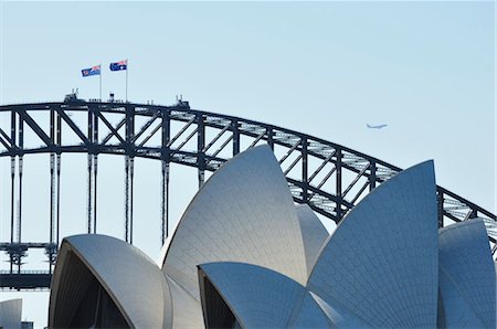 Opera House and Harbour Bridge, Sydney, New South Wales, Australia Foto de stock - Sin royalties Premium, Código: 600-03451295