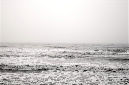 Grey Sky and Ocean, Stewart Beach, Galveston, Texas, USA Foto de stock - Sin royalties Premium, Código: 600-03466758