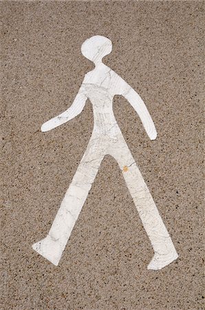 pedestrian sign - Human Figure on Pavement Stock Photo - Premium Royalty-Free, Code: 600-03463195