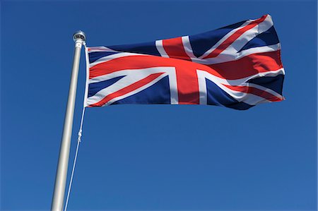 flagpole - Union Jack Flag, Grindavik, presqu'île de Rekjanes, Islande Photographie de stock - Premium Libres de Droits, Code: 600-03508226