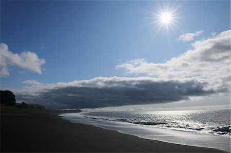 sky clouds rays - Cape Dyrholaey, Vik, South Iceland, Iceland Stock Photo - Premium Royalty-Free, Code: 600-03508271