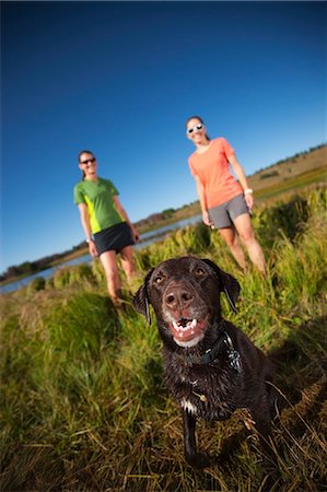 simsearch:600-07529206,k - Two Women With Their Dog, Near Steamboat Springs, Colorado, USA Stock Photo - Premium Royalty-Free, Code: 600-03503172