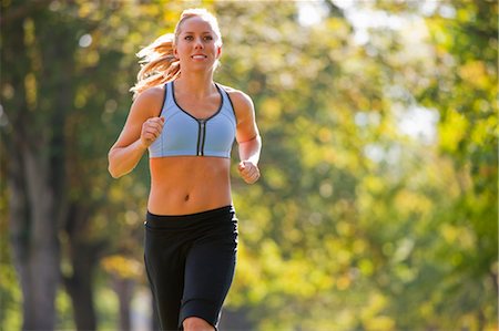 Blonde jogging sports bra pic Stock Photos - Page 1 : Masterfile