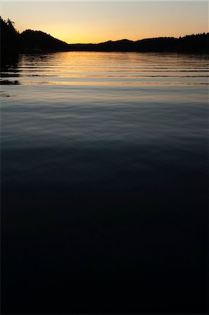 Sunset Over Ganges Harbour, Long Harbour, Salt Spring Island, Gulf Islands, British Columbia, Canada Foto de stock - Sin royalties Premium, Código: 600-03544743