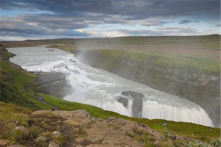 Gullfoss Waterfall, Hvita River, Iceland Foto de stock - Sin royalties Premium, Código: 600-03586379