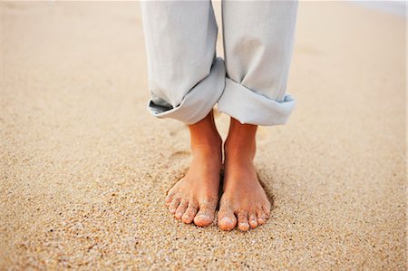 rolled up (clothing) - Woman's Feet, Baja California Sur, Mexico Stock Photo - Premium Royalty-Free, Code: 600-03586529