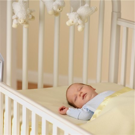 simsearch:700-02724662,k - Sleeping Baby in Crib Stock Photo - Premium Royalty-Free, Code: 600-03615821