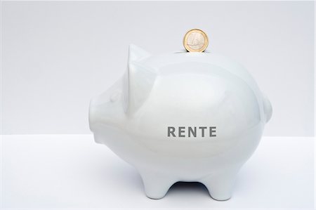 euro - Piggy Bank and Euro Coin Foto de stock - Sin royalties Premium, Código: 600-03615848