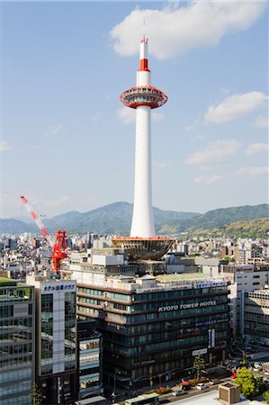 Kyoto Tower, Kyoto, Kyoto Prefecture, Kansai Region, Honshu, Japan Stock Photo - Premium Royalty-Free, Code: 600-03638797