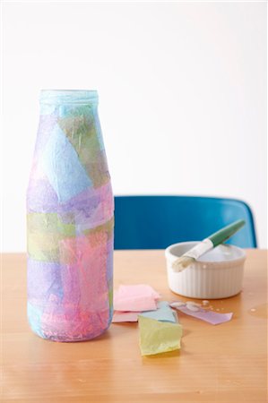 Tissue Paper Covered Bottle Stock Photo - Premium Royalty-Free, Code: 600-03686077