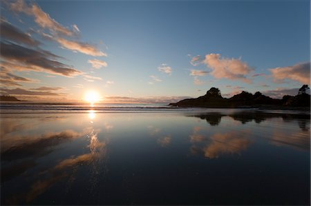 silencieux - Chesterman Beach au coucher du soleil, Tofino, Vancouver Island, British Columbia, Canada Photographie de stock - Premium Libres de Droits, Code: 600-03686097