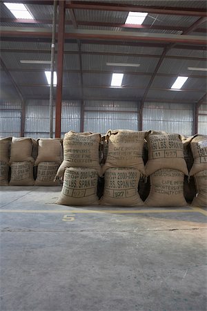 plantation de café - Café emballé dans des sacs de jute, Cofeco S.A. Moulin sec, département de Huehuetenango, Guatemala Photographie de stock - Premium Libres de Droits, Code: 600-03686195