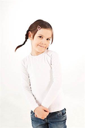 shy (people) - Portrait of Girl Stock Photo - Premium Royalty-Free, Code: 600-03697806