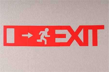 simsearch:700-00917680,k - Exit Sign Stock Photo - Premium Royalty-Free, Code: 600-03697885