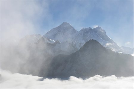 Mount Everest and Lhotse, View From Gokyo Ri, Sagarmatha National Park, Sagarmatha, Purwanchal, Nepal Stock Photo - Premium Royalty-Free, Code: 600-03737724