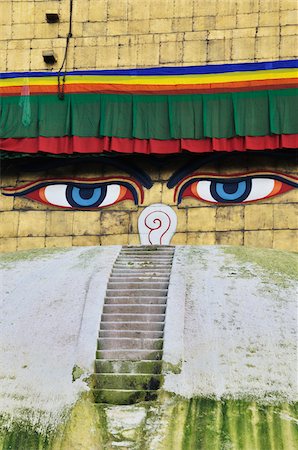 stairs decoration - Detail, Boudhanath, Kathmandu, Bagmati, Madhyamanchal, Nepal Stock Photo - Premium Royalty-Free, Code: 600-03737721