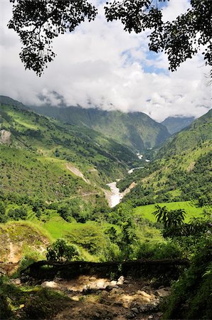 Vallée de la rivière Marsyangdi Annapurna Conservation Area, Gandaki, Pashchimanchal, Népal Photographie de stock - Premium Libres de Droits, Code: 600-03737734