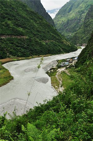 Tal village, Manang District, Marsyangdi River Valley, Annapurna Conservation Area, Gandaki, Pashchimanchal, Nepal Stock Photo - Premium Royalty-Free, Code: 600-03737738