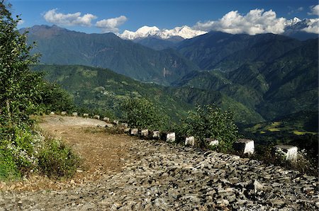 Kabru, Kangchenjunga and Sinolchu View From Pelling, West Sikkim, Sikkim, India Stock Photo - Premium Royalty-Free, Code: 600-03737763