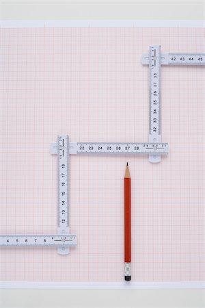 simsearch:600-03738128,k - Folding Ruler, Pencil and Graph Paper Foto de stock - Sin royalties Premium, Código: 600-03738127