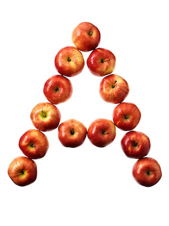 Apples Forming Letter A Stock Photo - Premium Royalty-Free, Code: 600-03738372