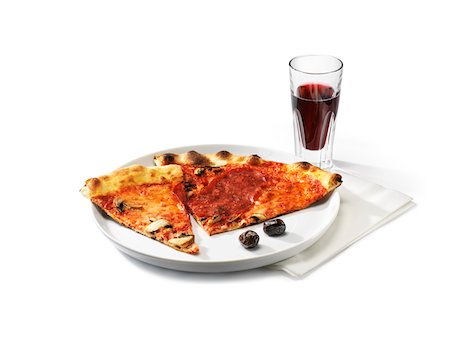 Pizza and Red Wine Foto de stock - Sin royalties Premium, Código: 600-03738401