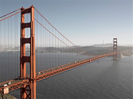 san francisco peninsula - Golden Gate Bridge, San Francisco, Californie, USA Photographie de stock - Premium Libres de Droits, Code: 600-03738431