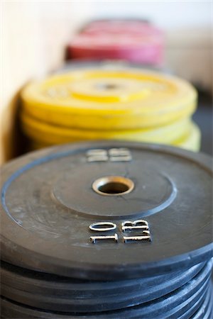 equipo de gimnasia - Weights at Gym, Newport Beach, Orange County, California, USA Foto de stock - Sin royalties Premium, Código: 600-03738481