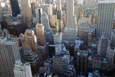 Aerial View of Buildings, New York City, New York, USA Foto de stock - Royalty Free Premium, Número: 600-03732429