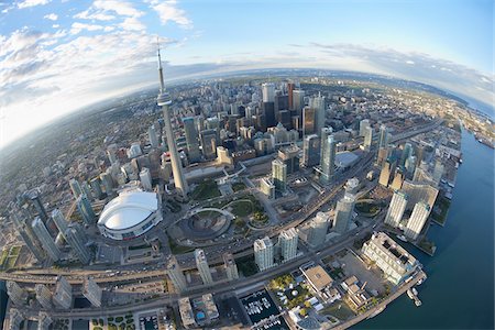 fish eye view - Skyline, Toronto, Ontario, Canada Stock Photo - Premium Royalty-Free, Code: 600-03777121