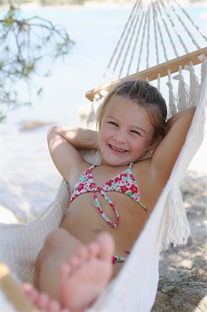 picture little girl swimming suit - Girl in Hammock Stock Photo - Premium Royalty-Free, Code: 600-03836187