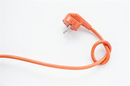 European Electrical Plug with Knot Stock Photo - Premium Royalty-Free, Code: 600-03836302