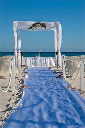 Auvent pour mariage sur la plage, l'hôtel Reef Playacar Resort et Spa, Playa del Carmen, Mexique Photographie de stock - Premium Libres de Droits, Code: 600-03849168