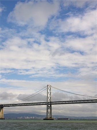 suspension bridge - San Francisco-Oakland Bay Bridge, San Francisco Bay, San Francisco, California, USA Stock Photo - Premium Royalty-Free, Code: 600-03849284