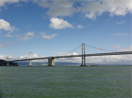 suspended bridge - San Francisco-Oakland Bay Bridge, San Francisco Bay, San Francisco, California, USA Stock Photo - Premium Royalty-Free, Code: 600-03849281
