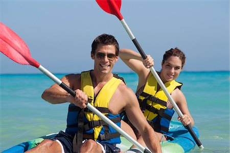 Paar Kajak, Reef Playacar Resort &amp; Spa, Playa del Carmen, Mexiko Stockbilder - Premium RF Lizenzfrei, Bildnummer: 600-03891042