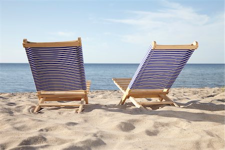 silla de playa - Beach Chairs, Boltenhagen, Mecklenburg-Vorpommern, Baltic Sea, Germany Foto de stock - Sin royalties Premium, Código: 600-03907406