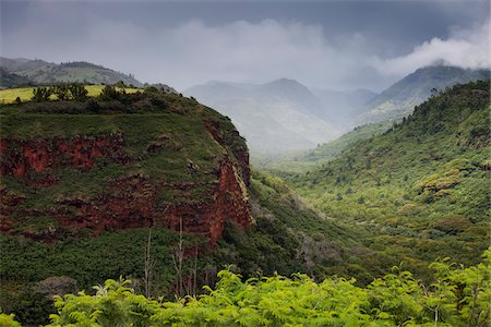 Waimea Canyon State Park, Kauai, Hawaii, USA Foto de stock - Sin royalties Premium, Código: 600-03907737